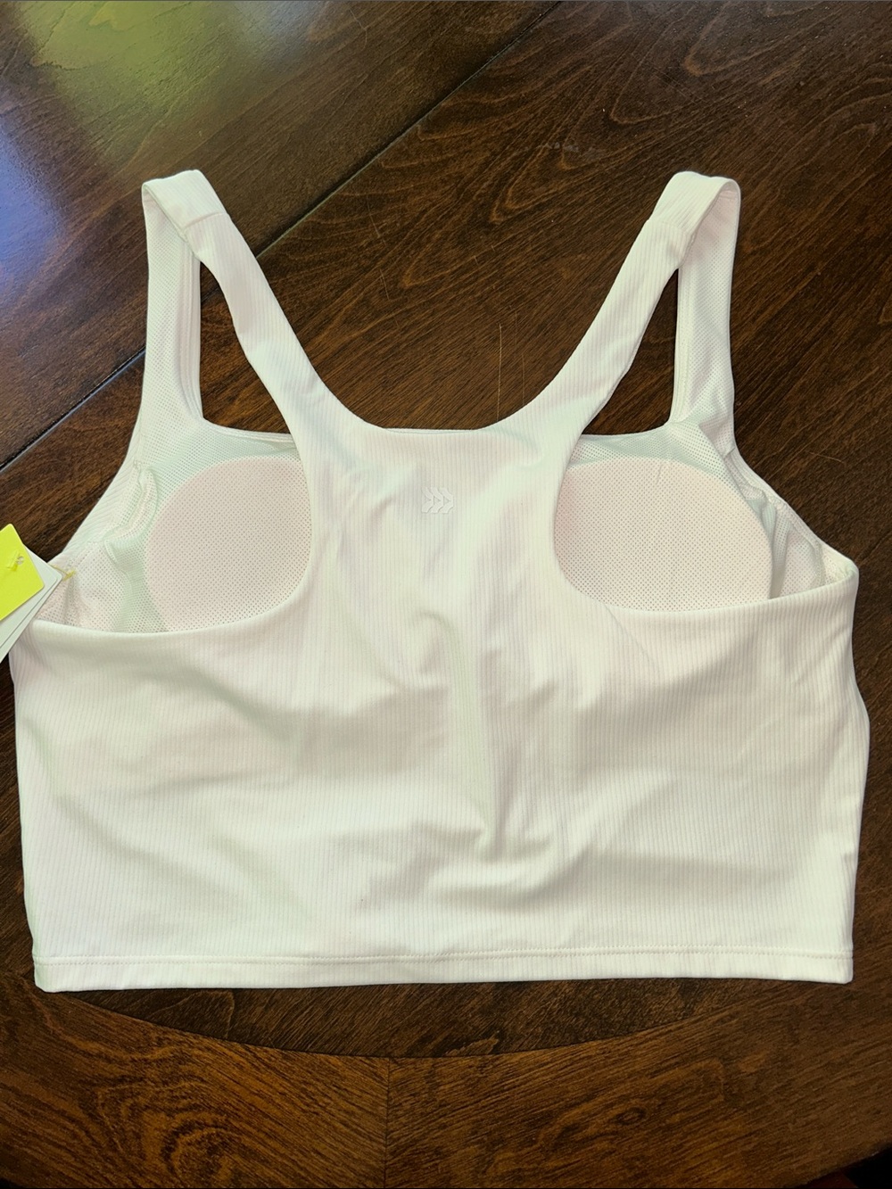 All In Motion Cream Ribbed Crop Tank - Picture 3 of 4